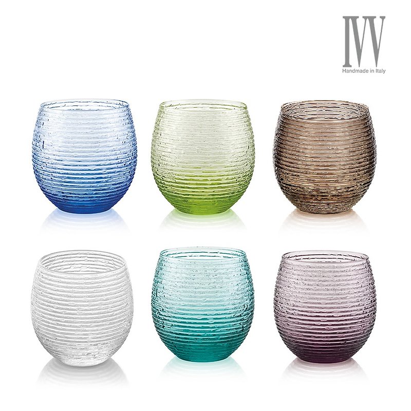 MULTICOLOR Series-250ml(8oz) Handmade Arc Colored Glass 6 Sets - Cups - Glass Multicolor