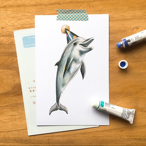 Ryin's Kaleidoscope 【動物明信片】 快樂的小海豚