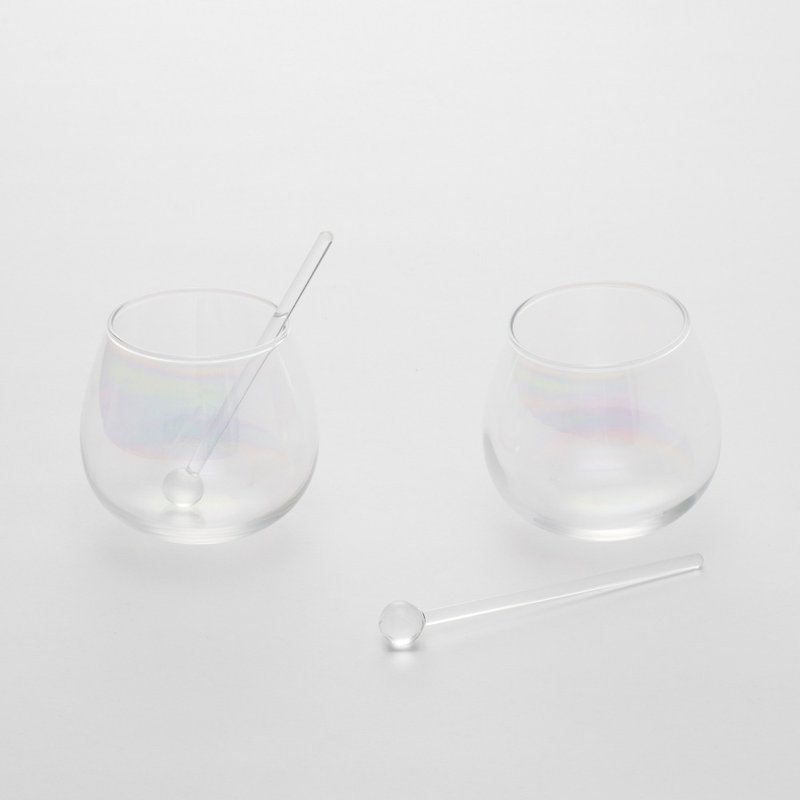 【NEW】Bubble Glass with Muddler / Set of 2 - Cups - Glass Multicolor