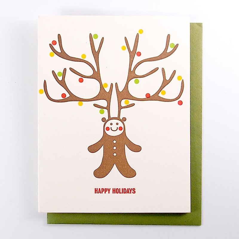 Christmas tree full of life Christmas card [Fugu Letterpress Card Christmas Collection] - การ์ด/โปสการ์ด - กระดาษ หลากหลายสี