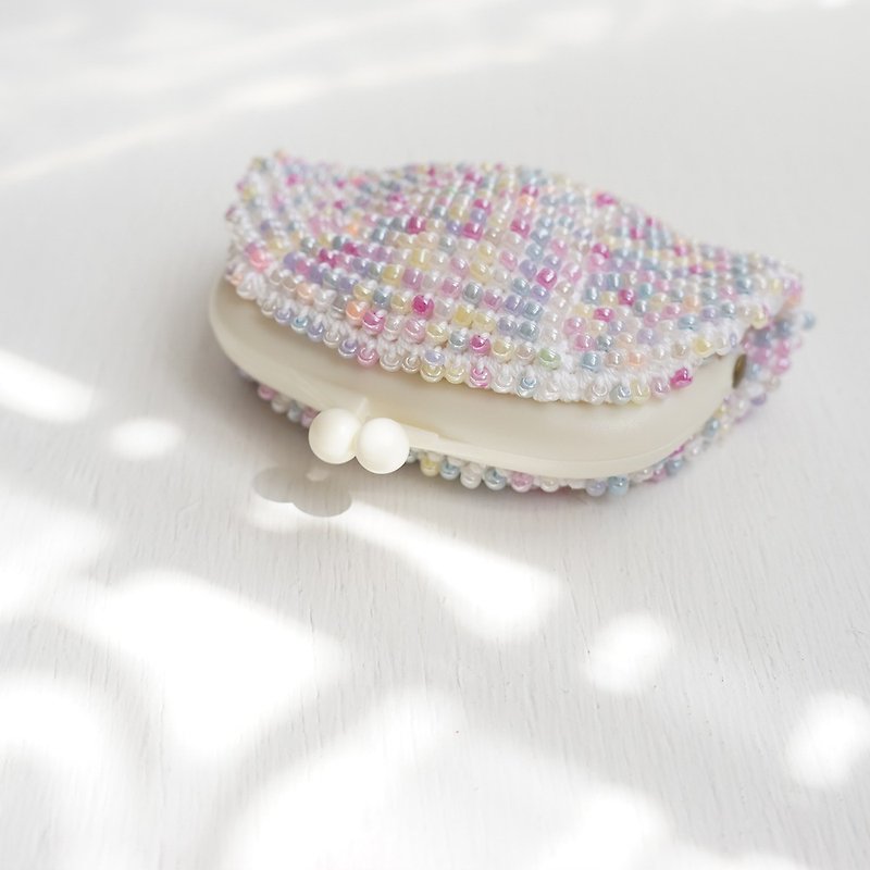 Ba-ba handmade Beads crochet pouch No.1452 - 小銭入れ - その他の素材 ピンク