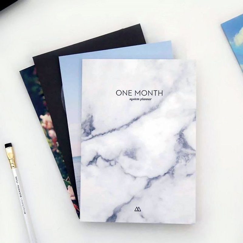 Second Mansion Single Month Target Week Plan-03 White Marble, PLD65775 - Notebooks & Journals - Paper White