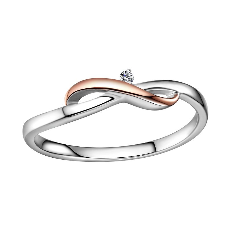 守  護  鑽石K金白鋼對戒指 女用戒指 - 對戒 - 鑽石 銀色