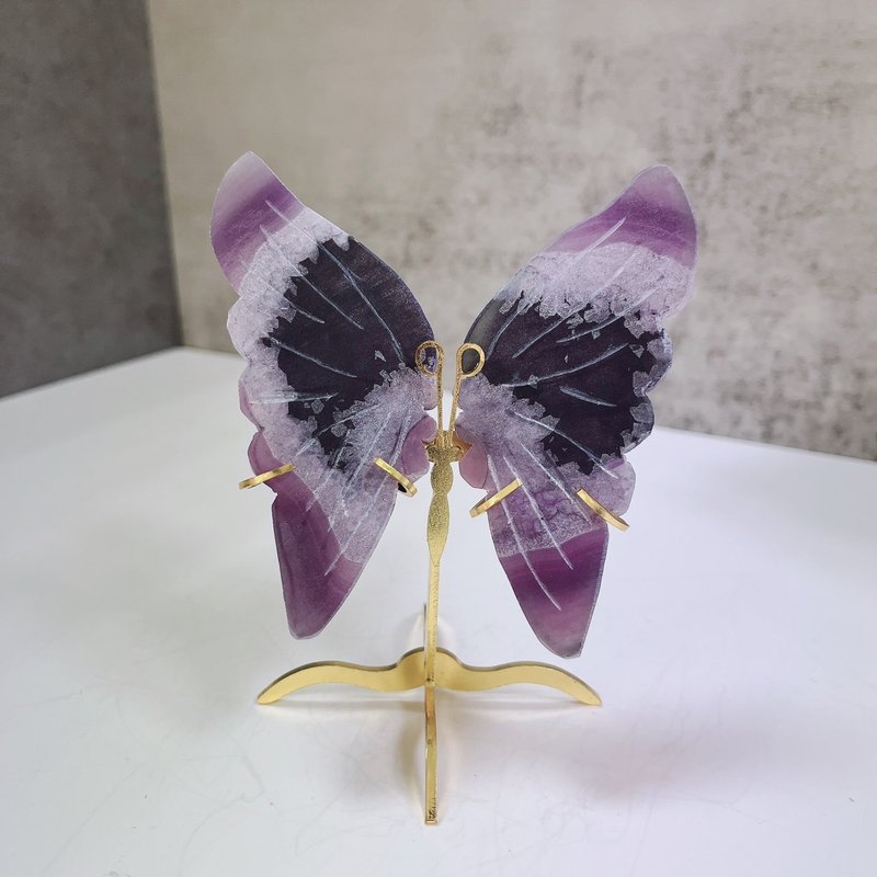 Agate butterfly ornament purple - Items for Display - Semi-Precious Stones 