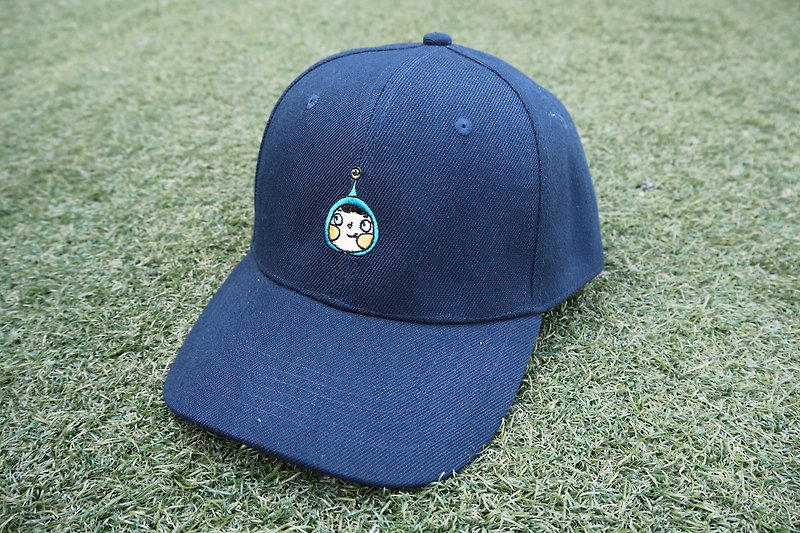 Navy LamHo Embroidered Child Cap - หมวก - ผ้าฝ้าย/ผ้าลินิน สีน้ำเงิน