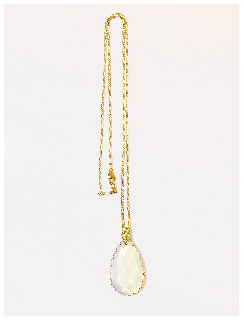 ∴Minertés = Dream translucent - White Opal (Opal) Necklace ∴ - Necklaces - Gemstone Multicolor