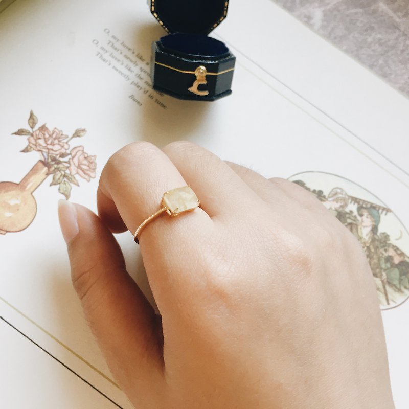 Enko | Limited confession practice 14K gold-covered fine ring round rhododendron ring