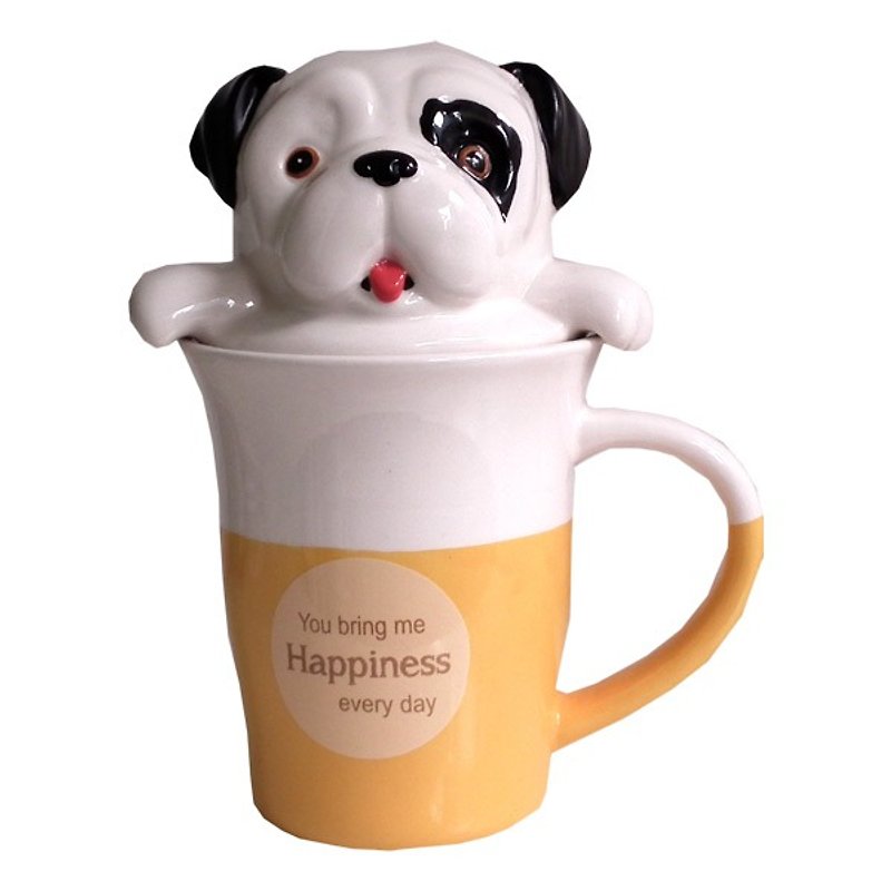 [BEAR BOY] Naughty Dog mug with lid - แก้วมัค/แก้วกาแฟ - วัสดุอื่นๆ 