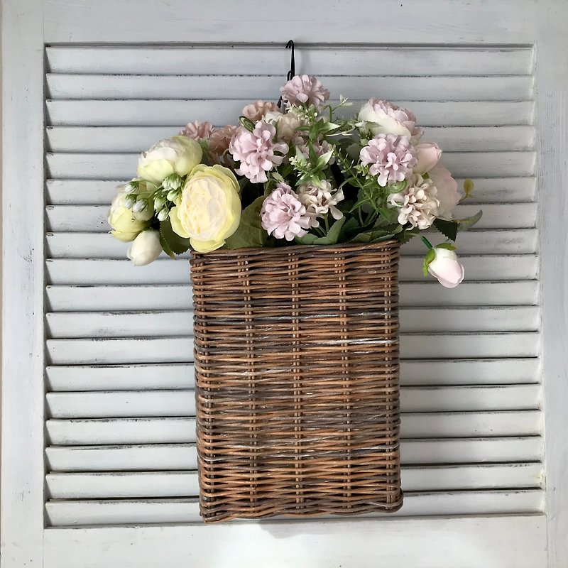 Rectangular wall basket. Door basket. Kitchen storage.  Hanging wall planter. - กล่องเก็บของ - วัสดุอีโค 