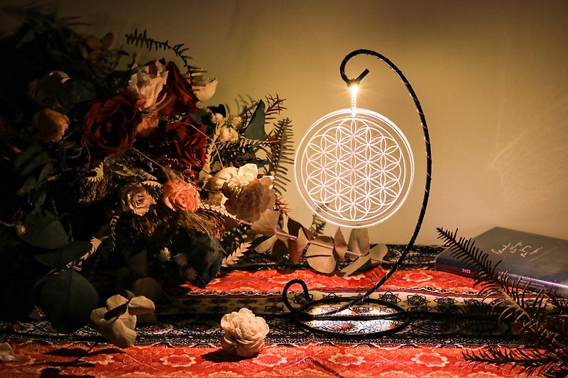 Language of Light Flower of Life Night Light/Sacred Geometry/Mind/Healing/Meditation - Lighting - Acrylic Gold