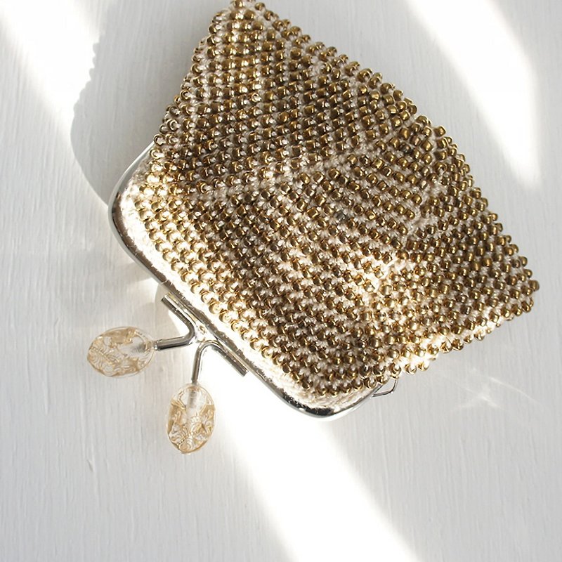 Ba-ba handmade Beads crochet coinpurse No.1404 - Coin Purses - Other Materials Gold