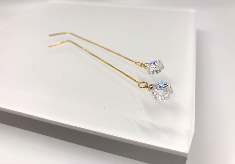 Swarovski Crystal 925 Earring Pendant  - Earrings & Clip-ons - Gemstone Gold