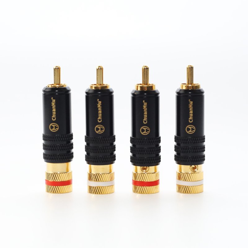 HIFI音響RCA配件台灣鍍金蓮花插頭【川木】全新現貨【P129】 - 科技小物 - 其他金屬 