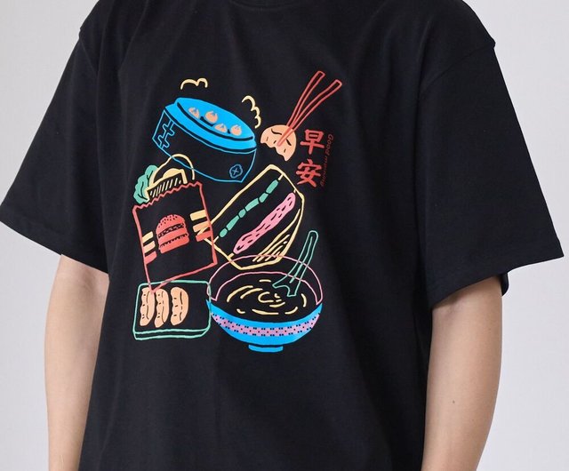 ワイドカットドロップショルダーTシャツ/グッドモーニング