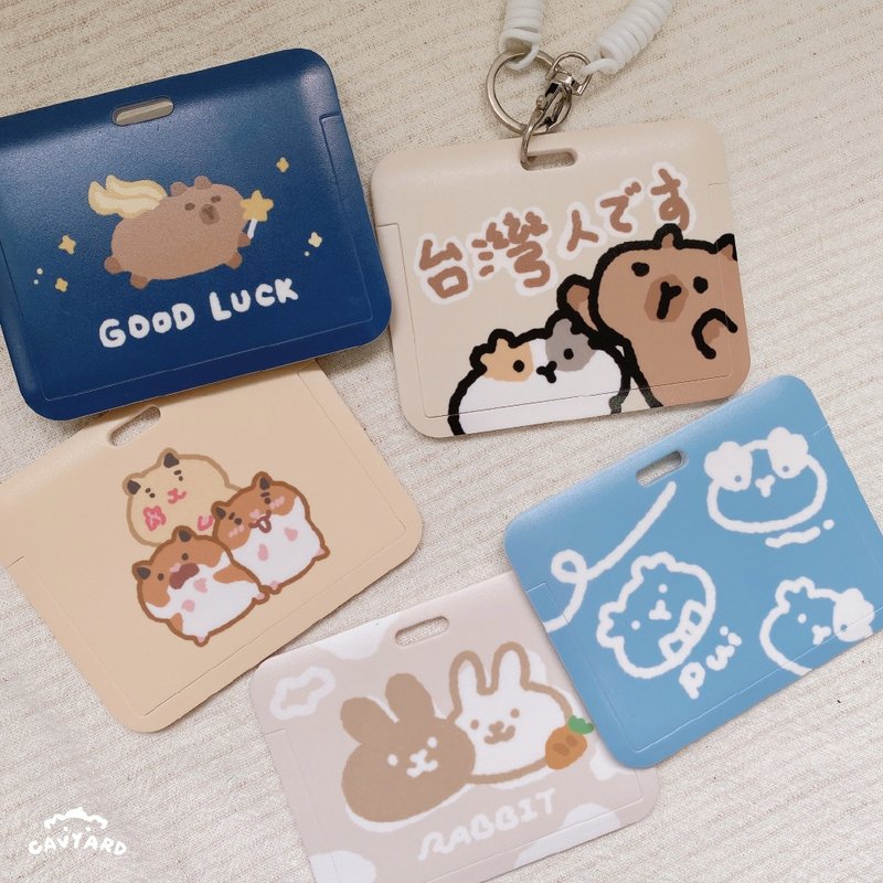 Slide card holder second generation guinea pig, rabbit, hamster, capybara - ที่ใส่บัตรคล้องคอ - พลาสติก 