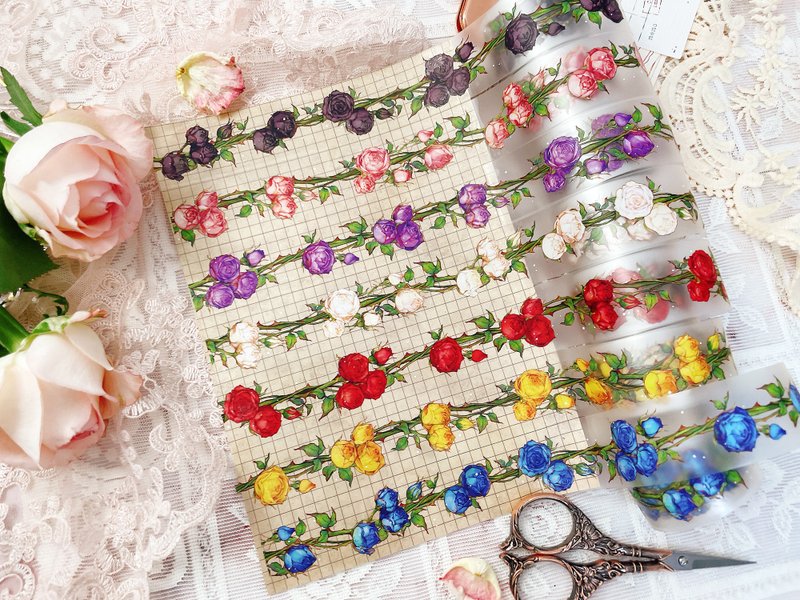 PET_Rose - 紙膠帶/和紙/PET - 紙 