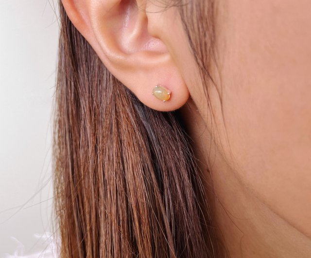 オパールイヤリング/925スターリングシルバーライトジュエリー-10月の