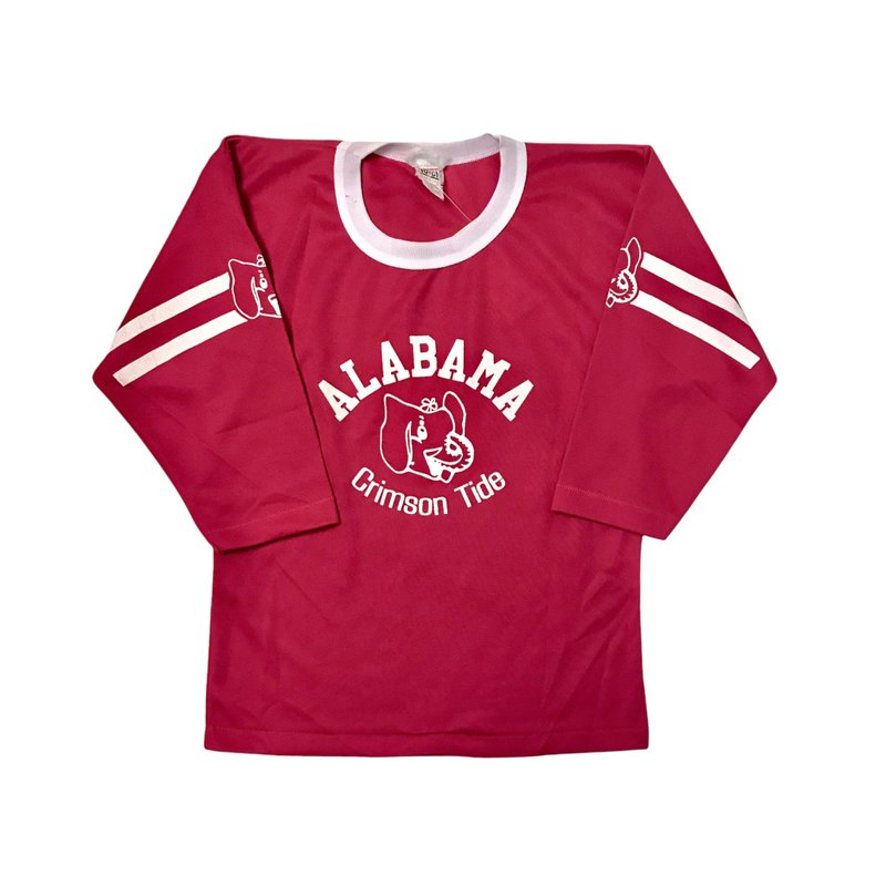 古著阿拉巴馬紅潮橄欖球T - 女 T 恤 - 尼龍 紅色