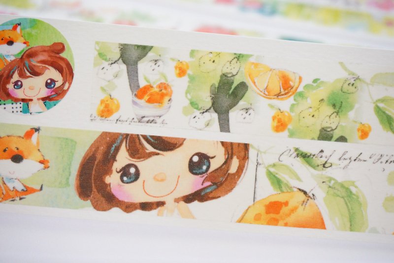 My Best Friends Japanese washi tape under the orange tree - มาสกิ้งเทป - กระดาษ 