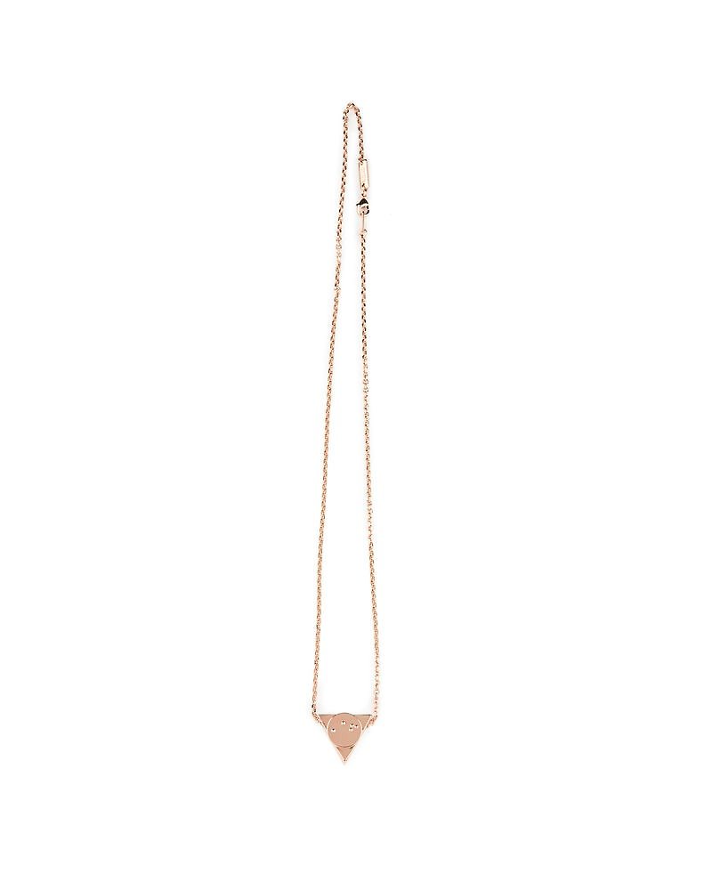 Rose Gold Dotted Triangle Necklace Rose Gold "Braille" Triangle Necklace - สร้อยคอ - โลหะ 