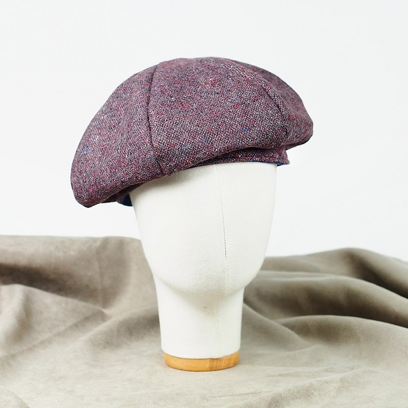 リトルニウビレッジ手作りベレー帽ベレー帽画家帽子独特の気質髪【パープル】B-156 - 帽子 - ウール パープル