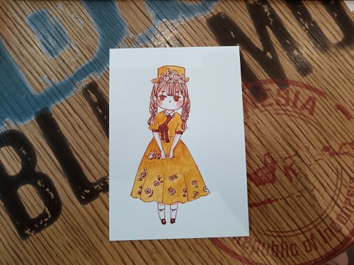 琪琪心靈插畫工作室 優雅風華鋼筆淡彩原畫