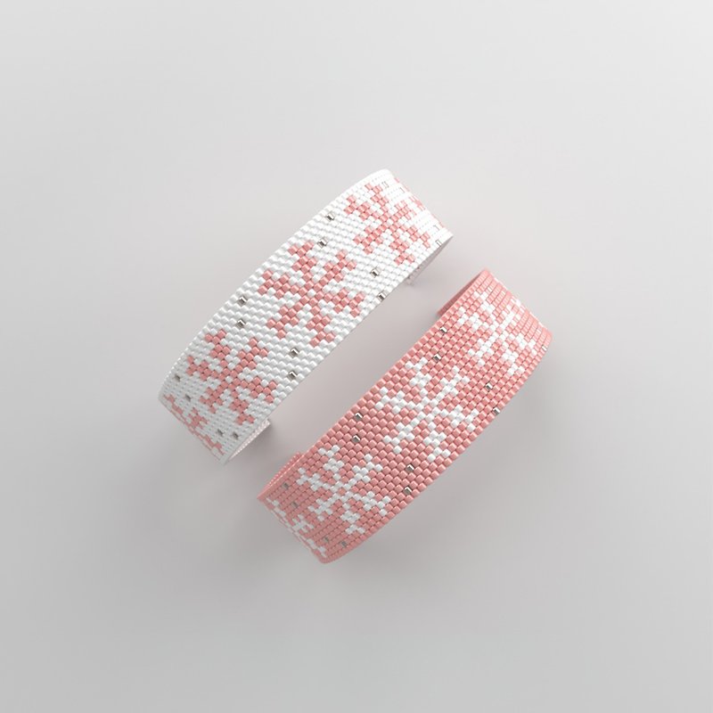 Peyote bracelet pattern, miyuki pattern, square stitch pattern, 266串珠手链的图案图案 - 手工藝教學/工具書 - 其他材質 粉紅色