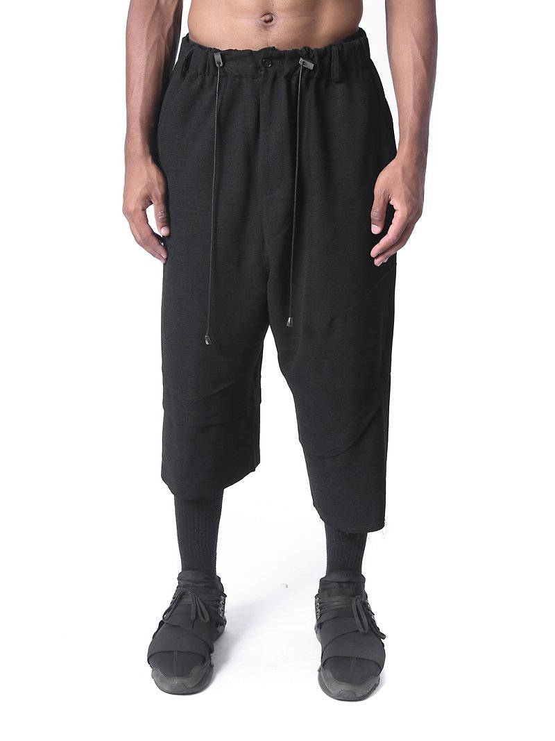 Stitching wide pants Reid - Men's Pants - Polyester Black