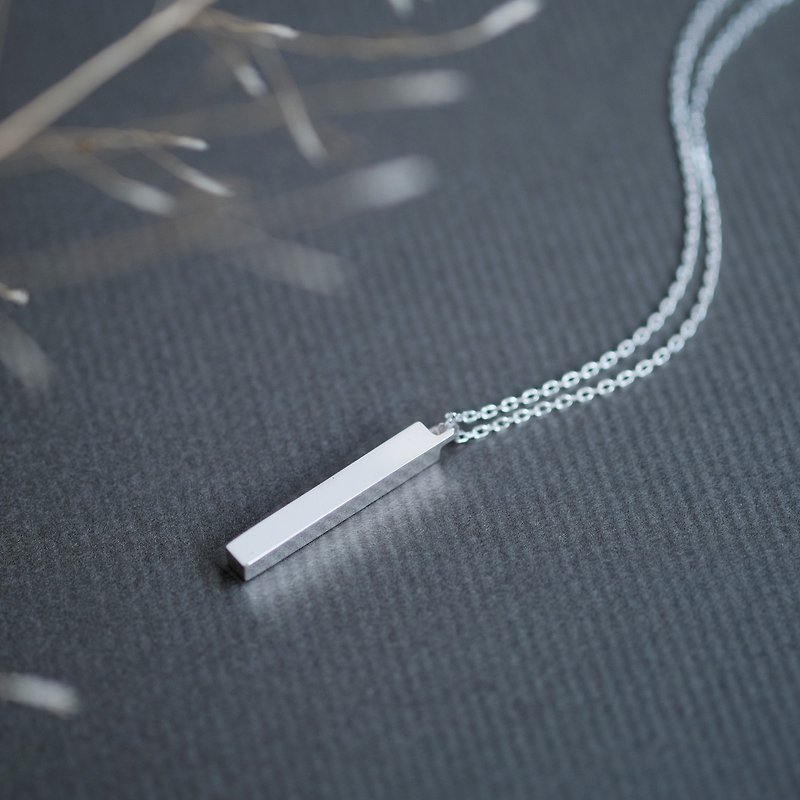 Rectangular Men's Necklace Silver 925 - Necklaces - Other Metals Blue