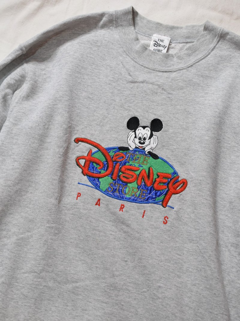 Vintage 迪士尼大學T 灰 Disney Paris - 帽T/大學T - 棉．麻 