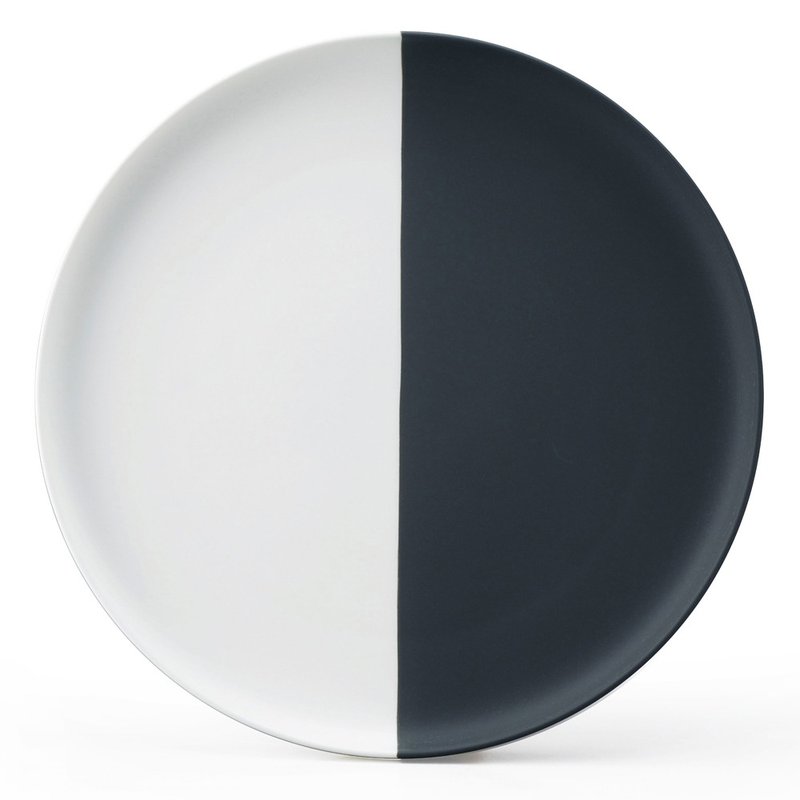 MonoStyle Joint Bone China Main Dinner Plate 27cm-White/Black - Plates & Trays - Porcelain Black