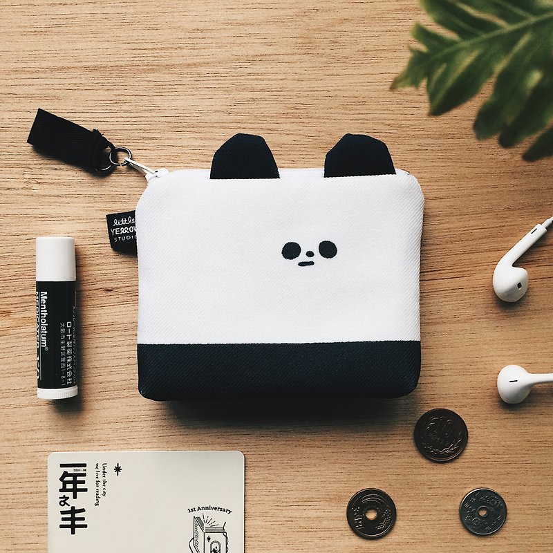 card case & coin purse Panda - กระเป๋าใส่เหรียญ - วัสดุอื่นๆ ขาว