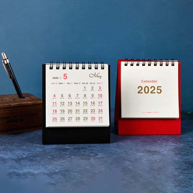 Chuyu 2025 100K Desktop Monthly Calendar/Mini Desk Calendar/Agency Calendar/Small Note Calendar/Simple Desk - ปฏิทิน - กระดาษ หลากหลายสี