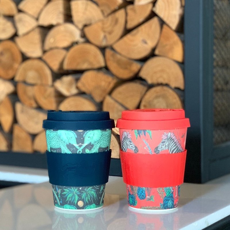 Ecoffee Cup | 12oz Environmental Friendly Cup-Art Joint Model (African Elephant) - Mugs - Other Materials Green