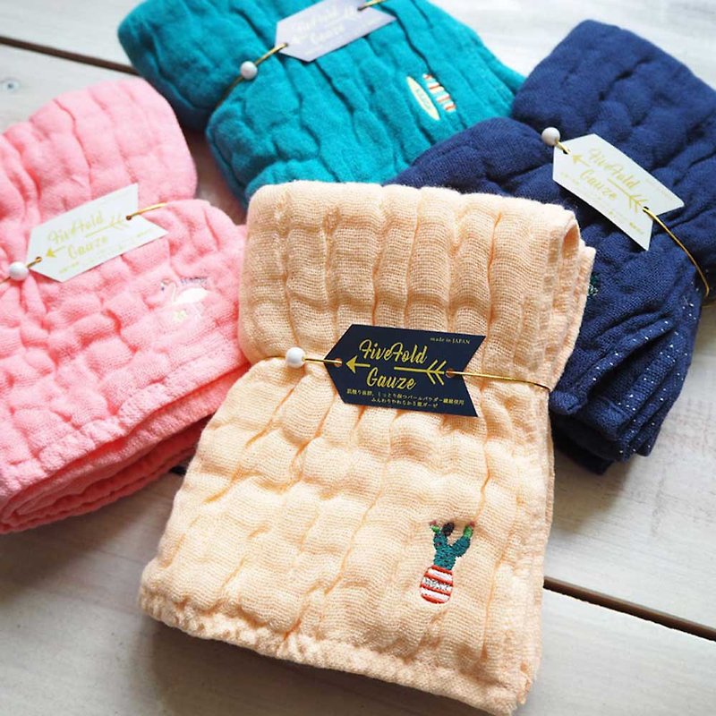 Japanese five-fold yarn towel/75x25cm - ผ้าขนหนู - ผ้าฝ้าย/ผ้าลินิน 
