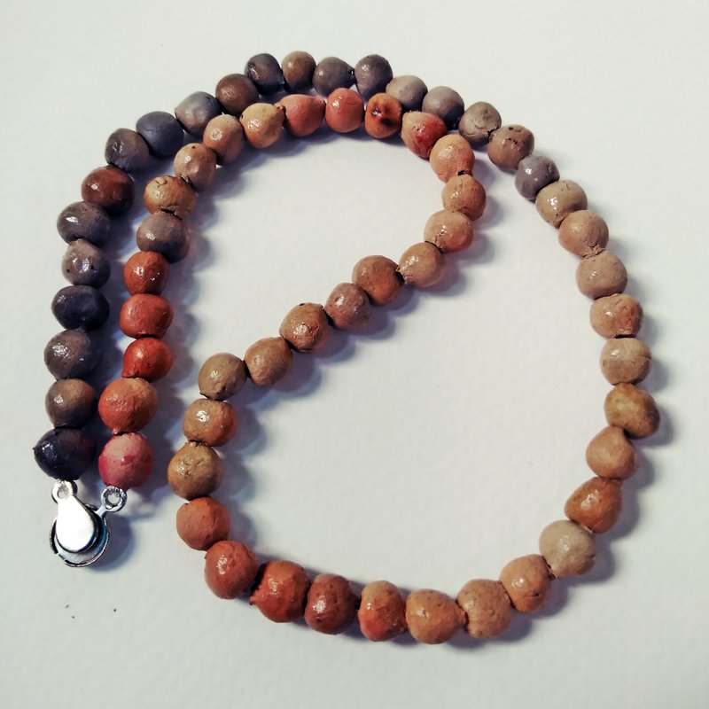 Single-Strand Handmade Clay Beads Chocker - 項鍊 - 陶 