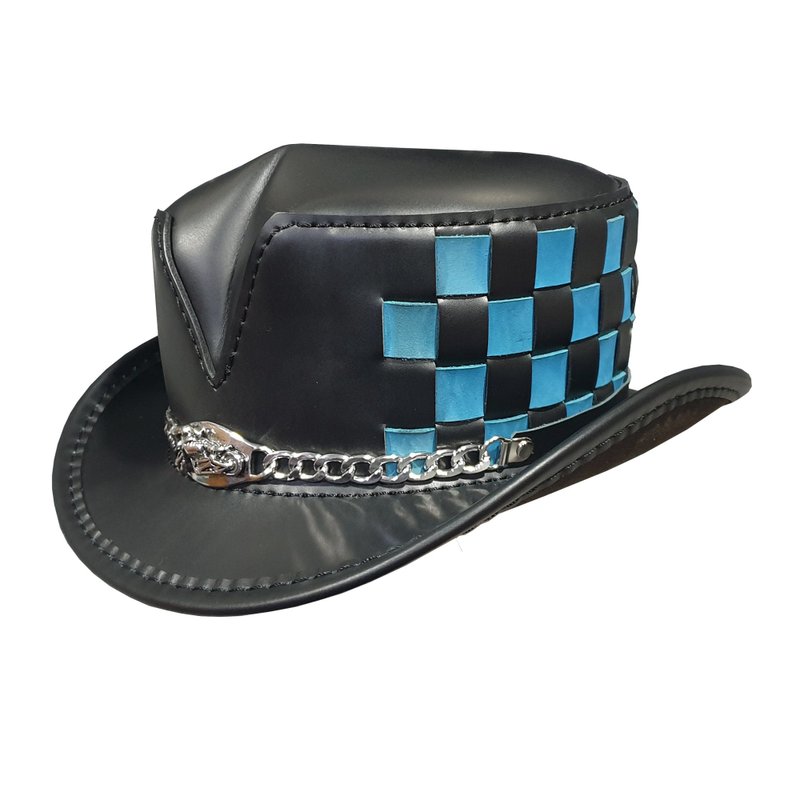 Steampunk Biker Black Leather Top Hat - 帽子 - 真皮 黑色