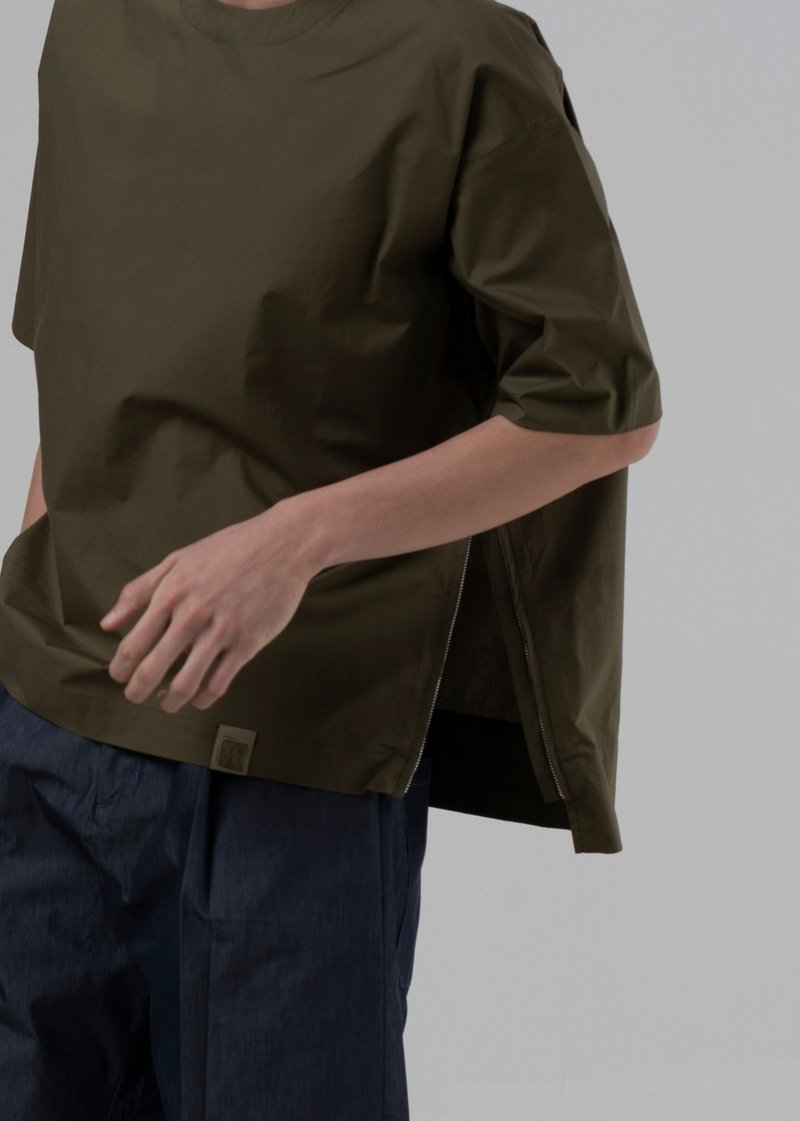 Craftsman's Basic Top - Green - 男 T 恤 - 棉．麻 綠色