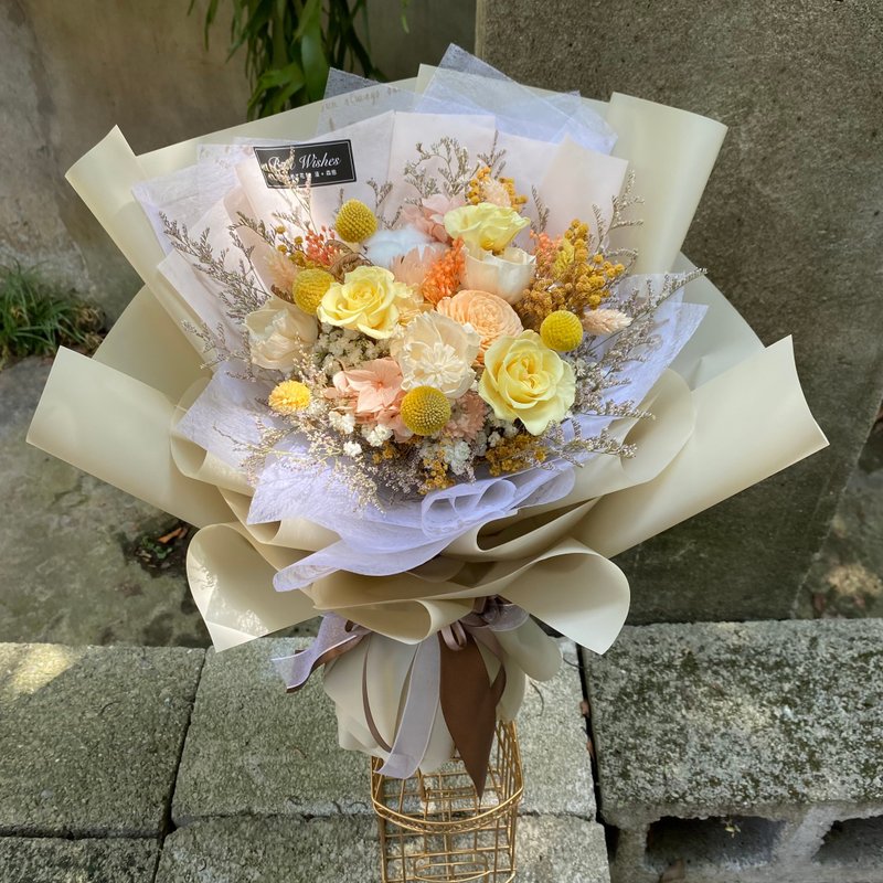 漫森態 乾燥花花束 不凋花花束 情人節花束 - 乾燥花/永生花 - 植物．花 黃色