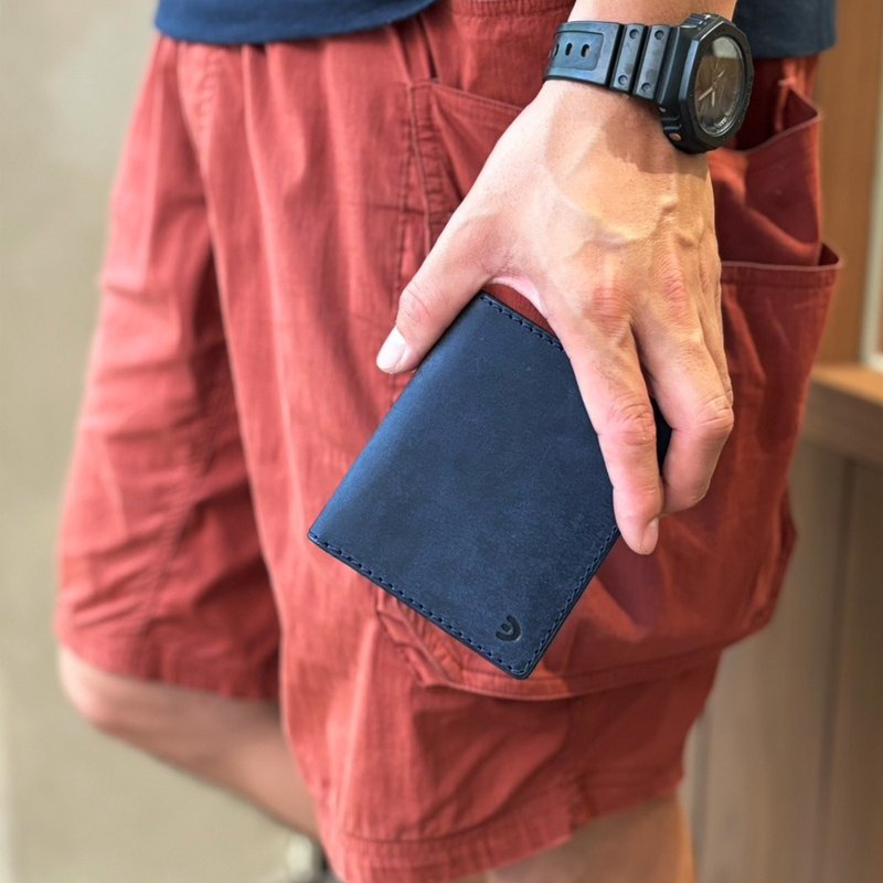 Fashionable and lightweight Italian vegetable tanned cow leather short clip Made by Baggy Port Japan - Wallets - Genuine Leather 