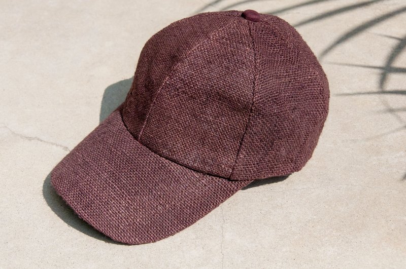 Cotton hat cap cap woven hat fisherman hat visor handmade cap sports cap - coffee latte - Hats & Caps - Cotton & Hemp Brown