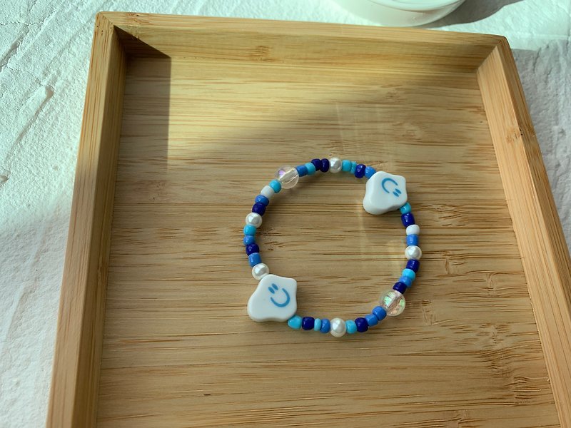 韓系串珠手環/童趣串珠手環 - 手鍊/手環 - 塑膠 藍色