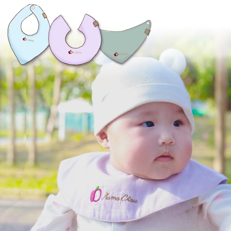 喜福HiBOU【客製化刺繡】繡寶貝圍兜兜3件組 附禮盒 - 彌月禮盒 - 棉．麻 