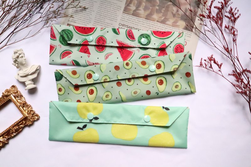 Environmental protection tableware bag│waterproof storage bag:::summer watermelon/avocado/huang frequency fruit - Chopsticks - Waterproof Material Multicolor