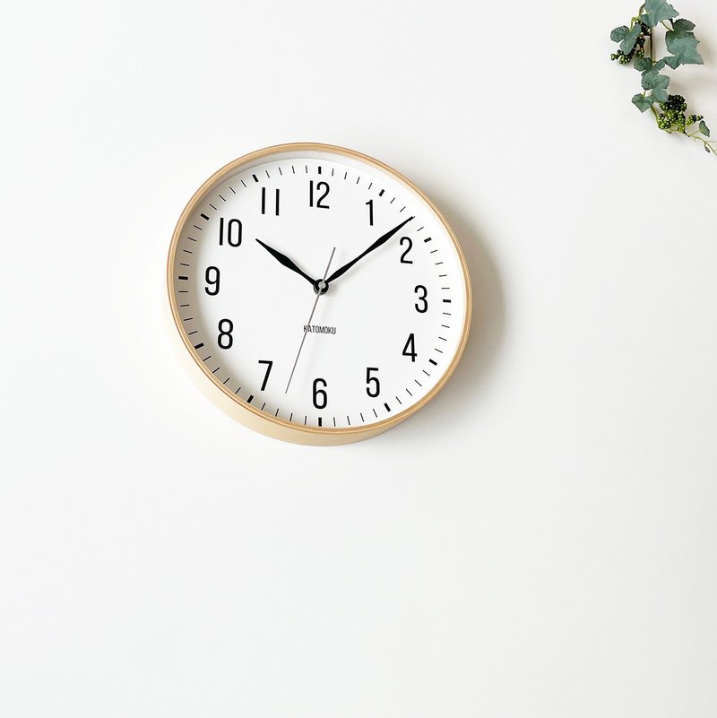 KATOMOKU plywood clock 19 自然色 (km-111NA) 掛鐘  日本製造 - 時鐘/鬧鐘 - 木頭 卡其色