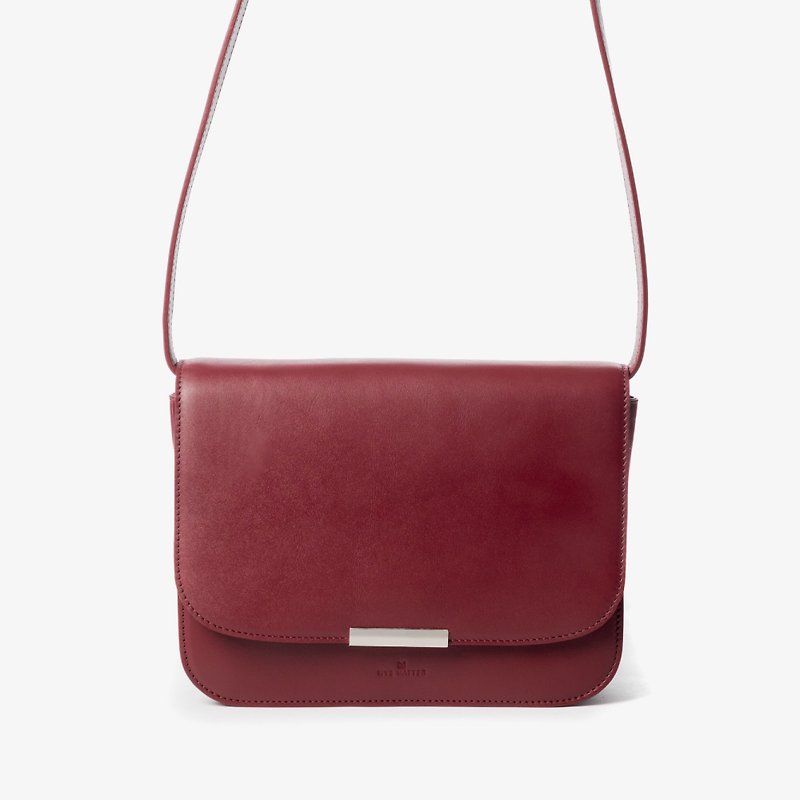 Ally Crossbody Bag | Maroon - 側背包/斜背包 - 真皮 紅色