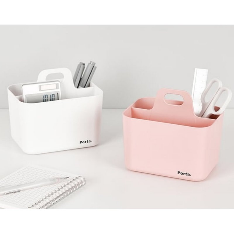 South Korea LITEM Porta portable stackable organizer mini-two sets (white + gray) (pink + white) - Storage - Plastic Multicolor