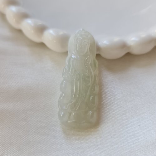 緣圓翡翠 冰膠晴水觀音 | 天然緬甸玉A貨翡翠