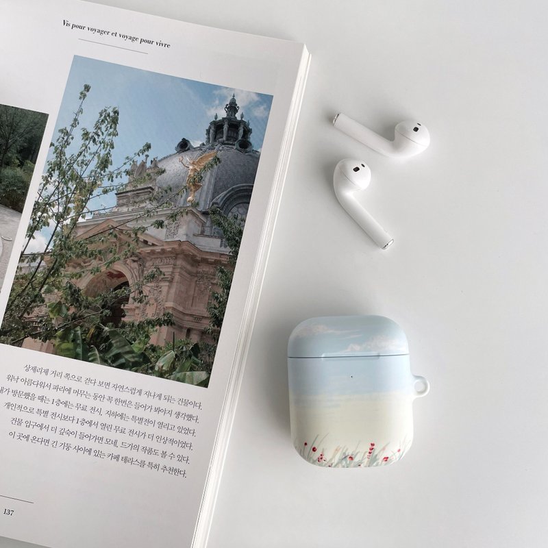 【FITZORY】風景系列 - 晴空海棠花 | AirPods殼 - AirPods/耳機保護套 - 塑膠 粉紅色