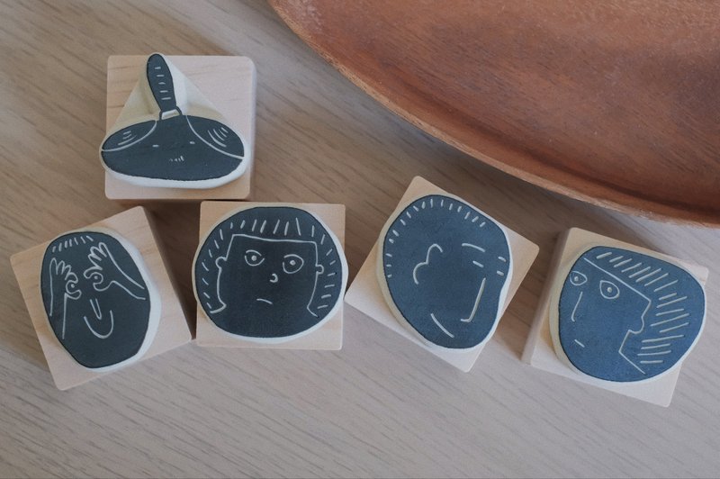 [Hand Engraved Stamp] You Strange Humans (Full Set) - Stamps & Stamp Pads - Wood 